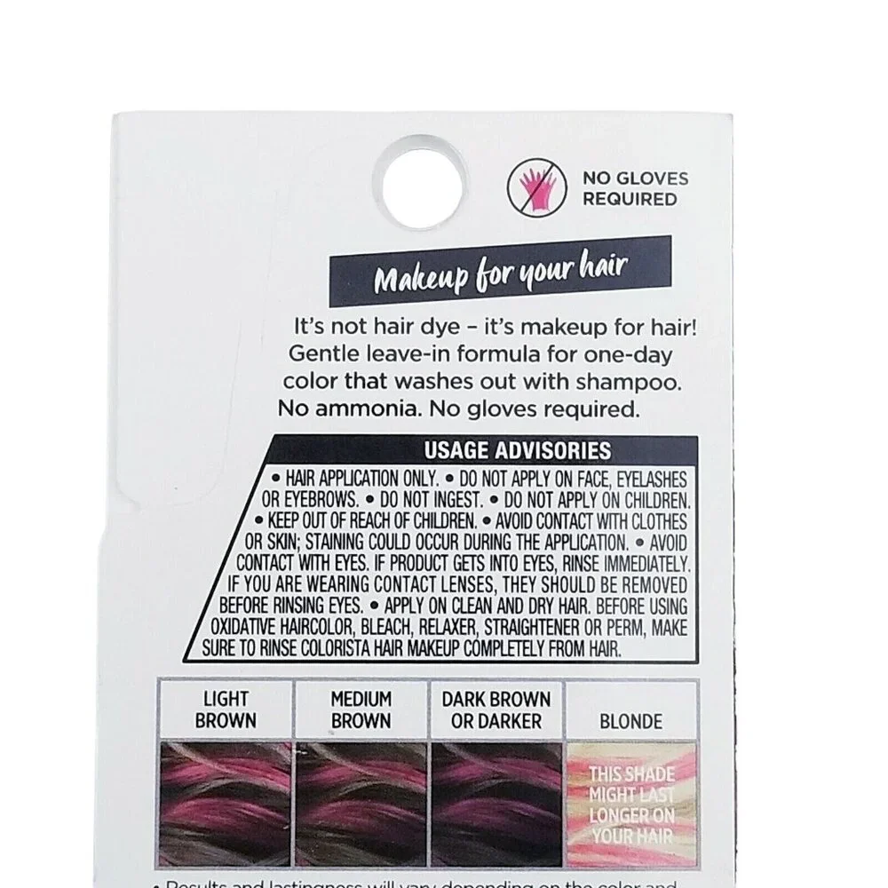 6X L'Oreal Paris Colorista Hair Makeup, 1 Day Color for Brunettes‎ & Black Hair